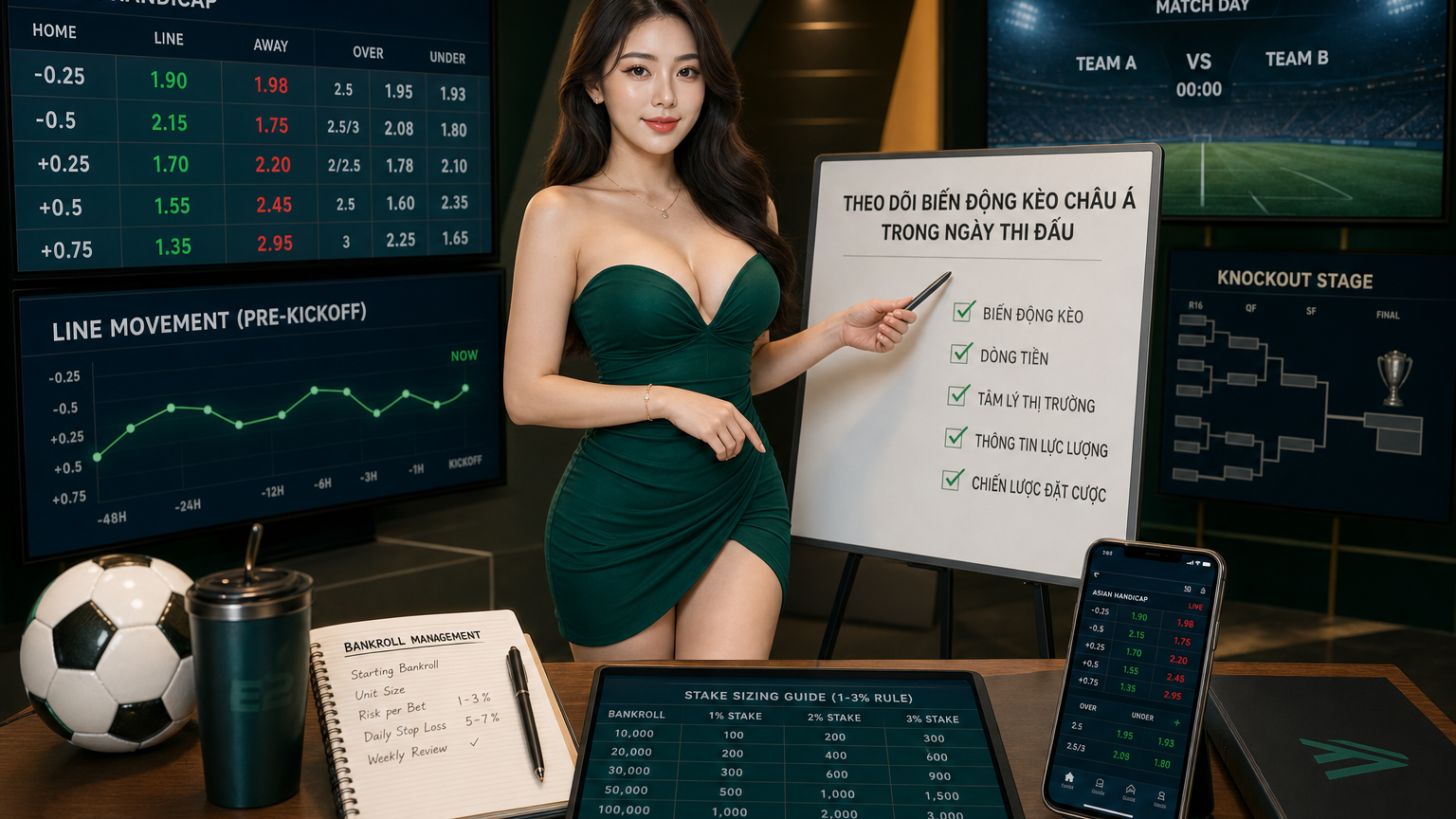 Phương Pháp Theo Dõi Biến Động Kèo Châu Á Trong Ngày Thi Đấu